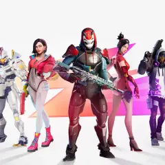 Postacie z gry, w tym zbroja robota i wojowniczka z młotem, gotowe do walki w sezonie 9 Fortnite.