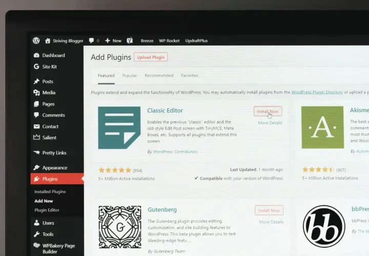 Dodawanie wtyczek do WordPress. Zastanawiasz się, ile kosztuje strona internetowa WordPress? Wiele zależy od wtyczek, które wybierzesz.