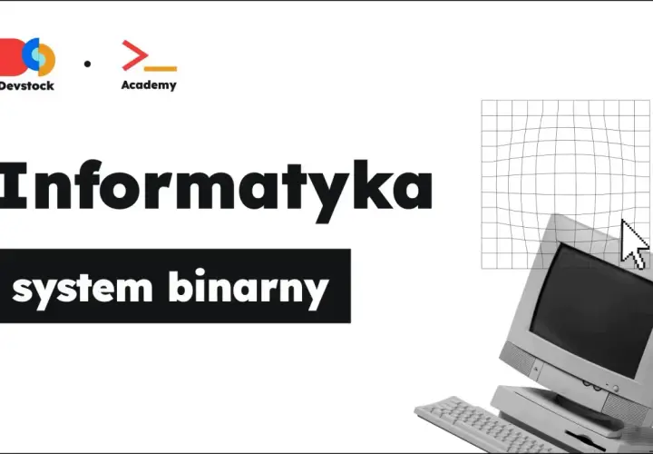 Informatyka: jak odcyfrowywac system binarny. Stary komputer i siatka z kursorem myszy.