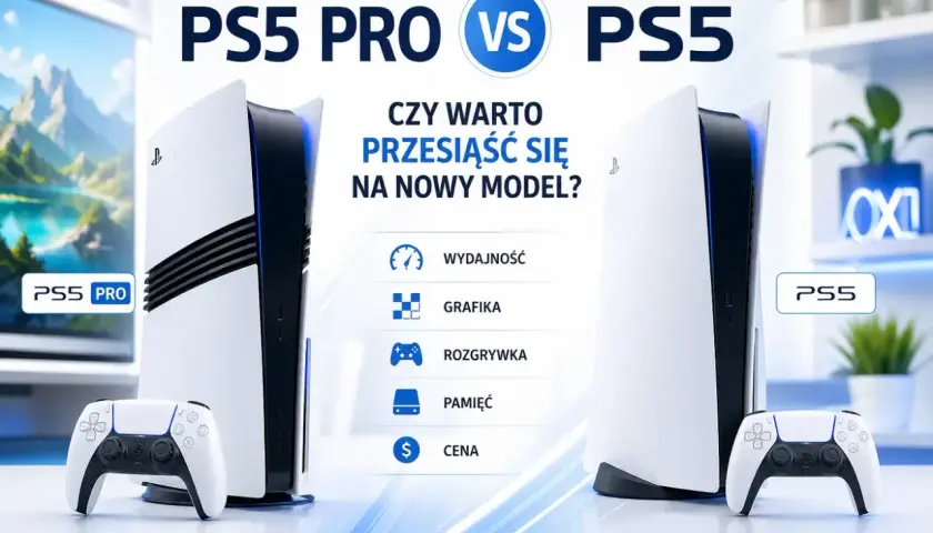 Porównanie PS5 Pro vs PS5: czy warto przesiąść się na nowy model? Sprawdź specyfikację, wydajność, grafikę i cenę.