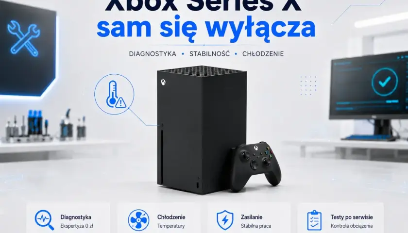 Xbox Series X może leżeć, ale problem z przegrzewaniem może powodować samoczynne wyłączanie. Sprawdź diagnostykę i chłodzenie.
