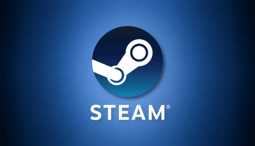 Logo Steam na niebieskim tle. Odkryj mnóstwo bezpłatnych gier na Steam i zacznij grać już dziś!