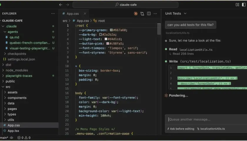 Kodowanie w VS Code, gdzie widać pliki projektu i fragment kodu, który może być częścią procesu jak zaprogramować sztuczną inteligencję.