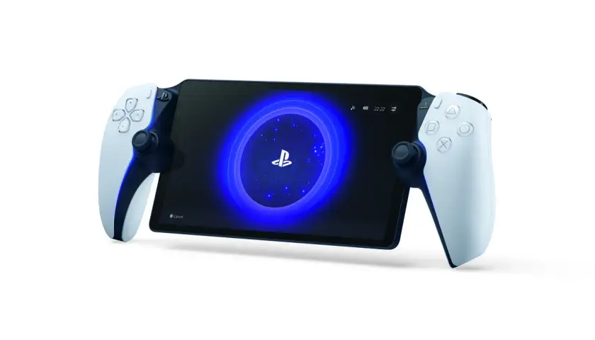 Nowy handheld od Sony z kontrolerami DualSense. Ekran wyświetla logo PlayStation na tle kosmicznej mgławicy.