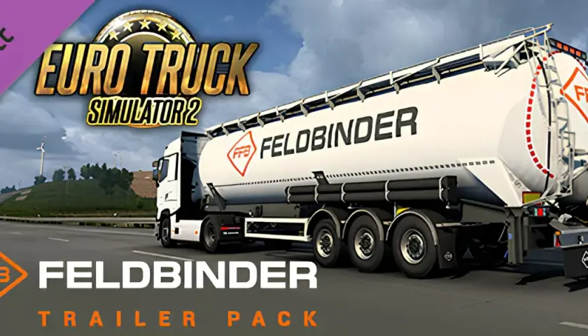 Ciężarówka z cysterną FELDBINDER w Euro Truck Simulator 2 + wszystkie dodatki. DLC z naczepami.