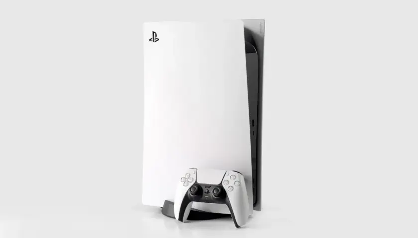 Konsola PlayStation 5 z kontrolerem DualSense, symbol ekskluzywnych wrażeń z gry.