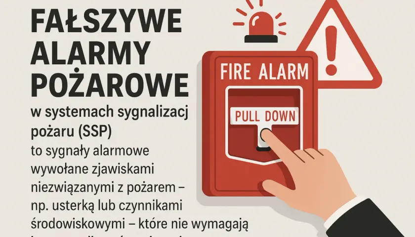 Ręka naciska przycisk "PULL DOWN" na czerwonym przycisku alarmowym. Dowiedz się, jak zresetować alarm w domu, gdy wywołały go czynniki niezwiązane z pożarem.