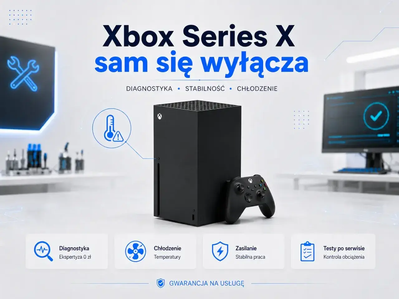 Xbox Series X może leżeć, ale problem z przegrzewaniem może powodować samoczynne wyłączanie. Sprawdź diagnostykę i chłodzenie.