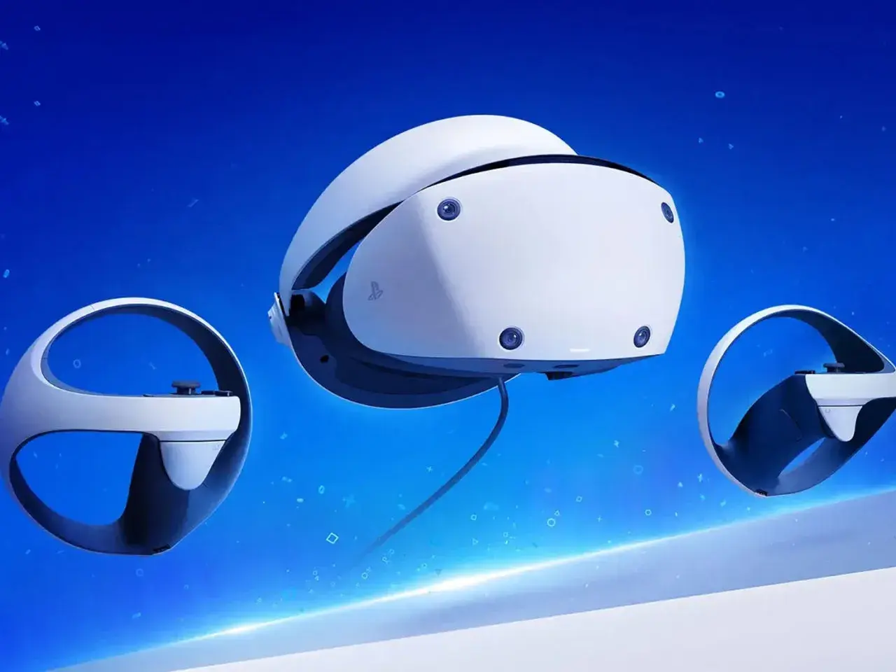 Zestaw PlayStation VR2 z kontrolerami. Zastanawiasz się, ile kosztuje VR na PS5?