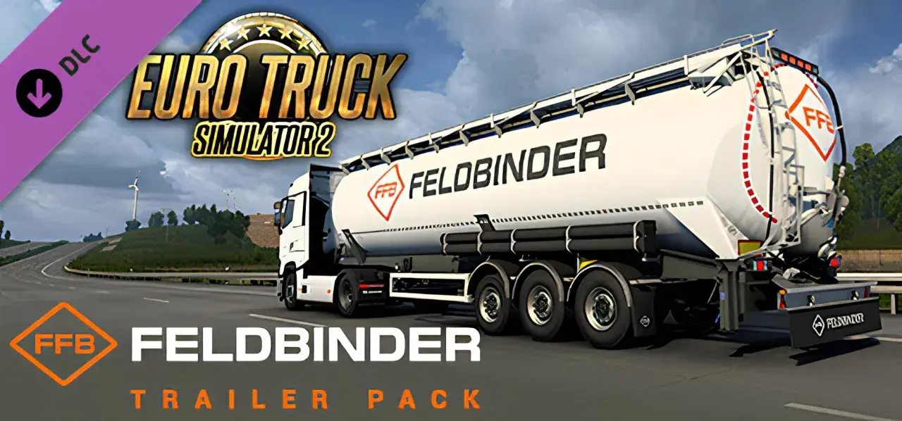 Ciężarówka z cysterną FELDBINDER w Euro Truck Simulator 2 + wszystkie dodatki. DLC z naczepami.