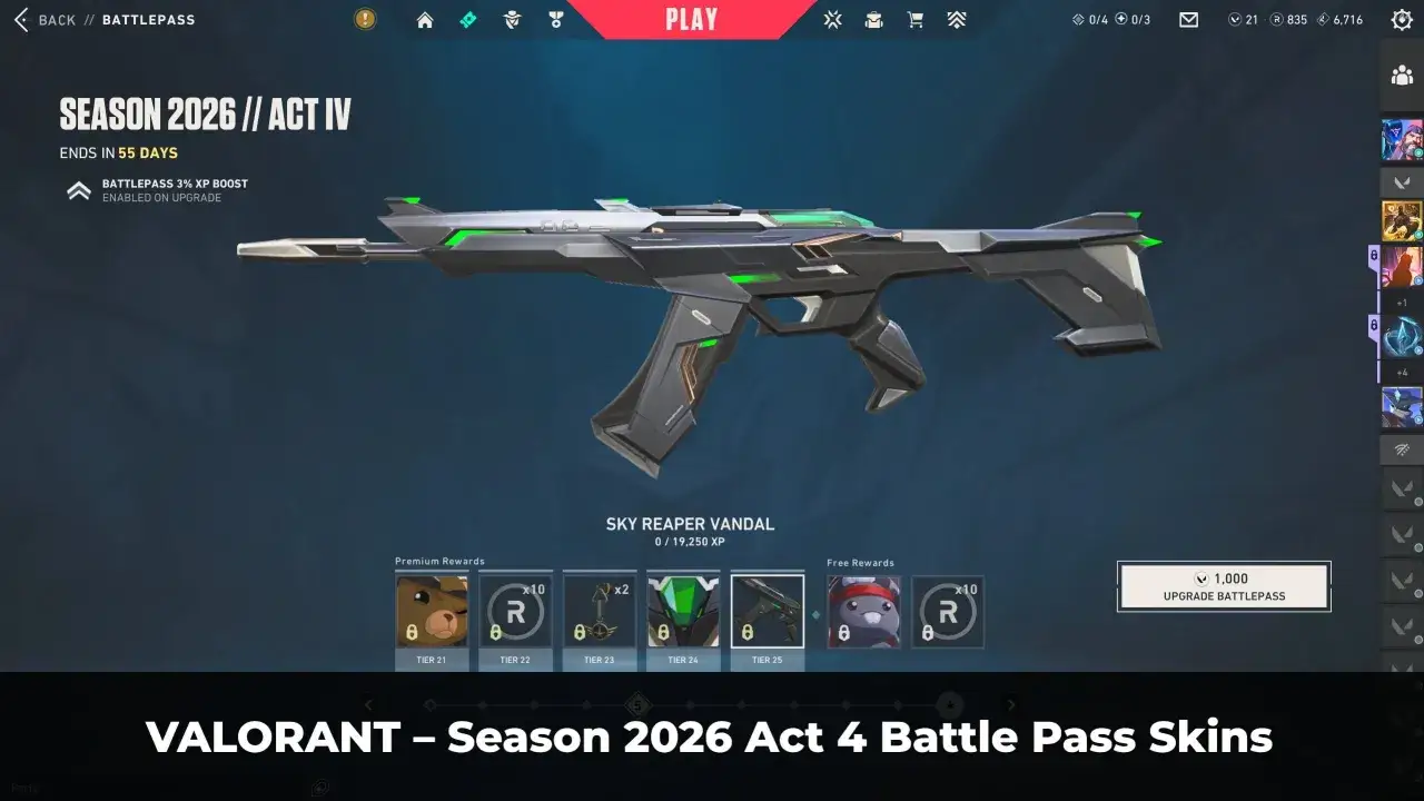 Nowy sezon Valorant: Act IV z bronią Sky Reaper Vandal i innymi nagrodami.