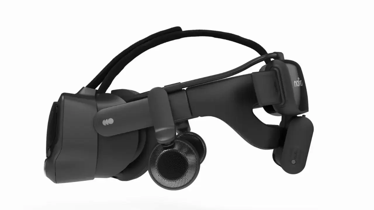 Czarny zestaw VR z wbudowanymi słuchawkami, idealny do gier i doświadczeń wirtualnej rzeczywistości. Jaki komputer do VR będzie najlepszy?